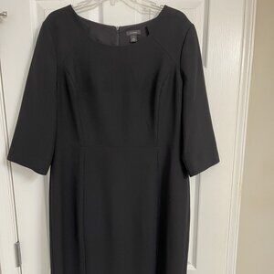 Halogen Black 3/4 Sleeve Below Knee Lined Back Zipper Dress